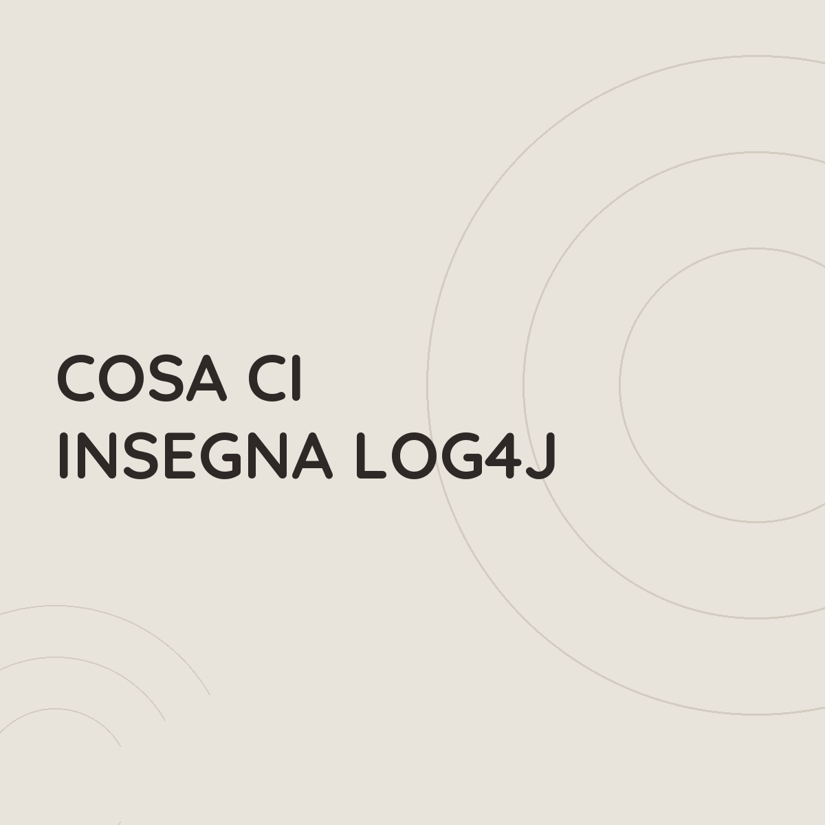 Cosa ci insegna Log4J